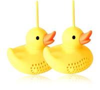 Obelunrp Cute Tea Infuser, Duck Tea Infuser 2Pcs Silicone Cute Tea Infuser Food Grade Tea Strainers for Loose Tea Heat Resistant Flexible Reusable Dishwasher Safe Tea Steeper, Tea Infuser