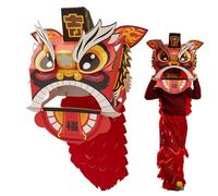 Obelunrp Dance Costume for Kids, DIY 3D Hard Paper Chinese Lions Dance Head Costume Props, Chinese Dragon Figurines for Kids Boys Girls DIY Educational Toy