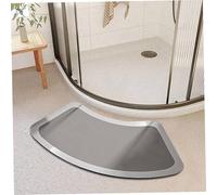 Obelunrp Diatomite Stone Bath Mat, 18x35 inch Absorbent Quick Dry Curved Bath Mat, Non Slip Curved Shower Rug for Bathroom, Décoration de jardin