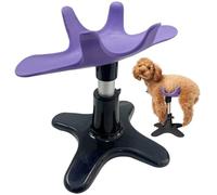 Obelunrp Dog Grooming Stand Adjustable Height Rotatable Dog Stand for Grooming, Rubber Pet Support Holder for Bathing Trimming, Purple, Breeding
