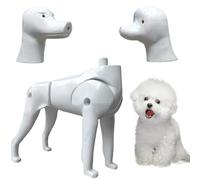Obelunrp Dog Model Mannequin, 2 in 1 Pomeranian & Poodle Dog Model, Grooming Practice Tool for Groomer Training