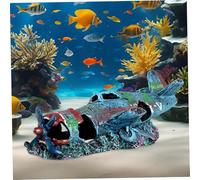 Obelunrp Fish Tank Decorations, 9.5x4x3 Inch Waterproof Resin Aquarium Decor, Retro Realistic Aircraft Wreckage Fish Tank Decor, Reusable Fish Tank Accessories, Aquarium Decor, Fish Tank Decorations