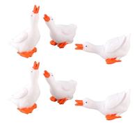 Obelunrp Goose Statues, 6pcs Resin Miniature Goose Figurine, Tiny Goose Ornaments for DIY Miniature Fairy Garden Decorations