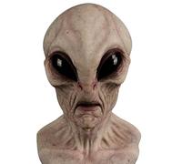 Obelunrp Halloween Alien Mask, Latex Full Head Mask, Scary Realistic Alien Head Cover for Halloween Cosplay Party Props Costume (Style 2)
