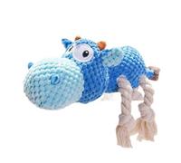 Obelunrp Hippo Dog Toy, 11inch Plush Hippopotamus Dog Toys for Small Dogs, Tear-Resistant Dog Chew Toys, Dog Squeaky Toys for Small Medium Large Dogs