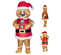 Obelunrp Inflatable Gingerbread Man Costume for Adults, Blow up Gingerbread Man Outfit for Halloween Christmas Party