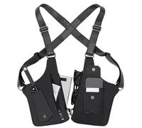 Obelunrp Leather Shoulder Armor Hidden Underarm Strap Wallet Adjustable Anti Pickpocket Accessories with Double Bag for Men, Women, Leather Armor