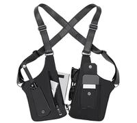 Obelunrp Leather Shoulder Armor Hidden Underarm Strap Wallet Adjustable Anti Pickpocket Accessories with Double Bag for Men, Women, Winter Decor