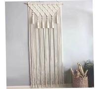 Obelunrp Macrame Wall Hanging, 26x79 Inch Cotton Macrame Door Curtain with Tassel, Woven Boho Wall Art, Tapestry Hanging for Doors, Windows Decor, Curtain, Door