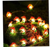 Obelunrp Mushroom String Lights, 10ft 30LEDs Mushroom Fairy Lights, Battery Powered Indoor Mushroom Light String Decor for Christmas Tree Wall Window