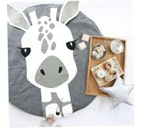 Obelunrp Newborn Crawling Carpet Infant Round Playmat Cartoon Round Play Rugs 3-Dimensional for Children Room Decoration Blanket Giraffe, infant round playmat, newborn crawling carpet
