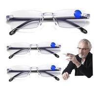 Obelunrp No Blue Vision Glasses, 3pcs Ultra-Clear Auto Focus Glasses, Frameless for Women Men