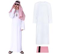 Obelunrp One Size White Sheik Robe, Men's Halloween Costume