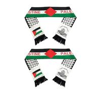 Obelunrp Palestine Scarf, 2pcs 14x140cm Double-Sided Palestine Flag Scarf, Palestine Flag Shawl, Arab Sash Stole Wraps for Men Women