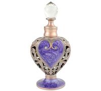 Obelunrp Perfume Bottle 12ml Purple Vintage Perfume Bottle Crystal Openwork Exquisite Refillable Metal Empty Container for Women, Antique Bottles
