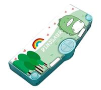 Obelunrp Pop-Out Pencil Case Large Capacity Multifunctional Cute Dinosaur Pencil Case with Push Button Sharpener Ruler Eraser Tape Scissors Class Schedule, Halloween Decorations