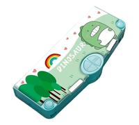 Obelunrp Pop-Out Pencil Case Large Capacity Multifunctional Cute Dinosaur Pencil Case with Push Button Sharpener Ruler Eraser Tape Scissors Class Schedule, Pen