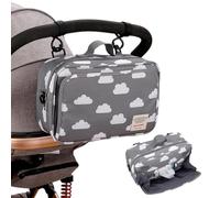 Obelunrp Stroller Diaper Bag 11x4x7.5 Multi-Pocket Small Diaper Bag with Tote & Shoulder Strap Zipper Closure Waterproof Polyester for New Parents, Cloud Pattern, Stroller, Christmas