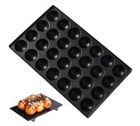 Obelunrp Takoyaki Pan 28 Hole 8x13 Inch Non-Stick Aluminium Alloy Takoyaki Maker Washable Reusable Octopus Ball Maker for Household, Commercial, Pan,