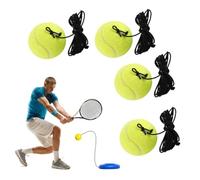Obelunrp Tennis Training Ball 4PCS Yellow Tennis Rebound Ball with String for Beginner Single Player Practice Training Gear, Trainer Rebound