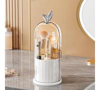 Obelunrp Toothbrush Holders with Cover 360° Rotating Clear Brush Holder with Multi-Slot Dustproof Bathroom Organizers and Storage for Home Travel, Tooth Brush Holder For Bathroom