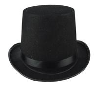 Obelunrp Top Hat - Black Felt Magician's Victorian Coachman Hat for Men's Formal Show, Party, Halloween
