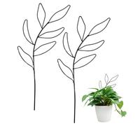 Obelunrp Trellis for Climbing Plants Outdoor, 2pcs 12.6inch Leaf Shaped Plant Trellis, Metal Indoor Plant Supports, Planter Plant Stake for Outdoor Indoor Plants Flowers
