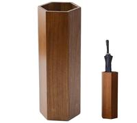 Obelunrp Umbrella Holder for Entryway, 7.5x19 Inch Wood Umbrella Bucket, Vintage Brown Hexagonal Canes Walking Sticks Holder for Home OfficeUmbrella For Entryway