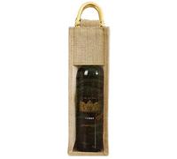 Obelunrp Wine Bags for Wine Bottles Gifts, 1pc Burlap Jute Bags with Handle & Visible Window, Bottle Pouches for Wedding Festival Tasting Party Favors