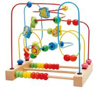 Obelunrp Wooden Bead Maze with Colorful Animals Shapes & Roller Coaster Circles Bead Maze Educational Counting Learning Toys for Toddlers 1-3 Classic Gifts, Wooden, Christmas Decor