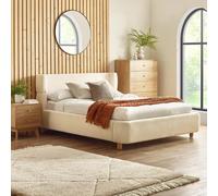 Oberon Bed - Cream Boucle Fabric - Sizes Available