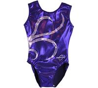 Obersee Girls Gymnastics Leotards One-Piece Athletic Activewear Girl's Dance Outfit Girls' & Women's Sizes - Purple Strands | CXS Child (3-4 years) | O3GL040CXS