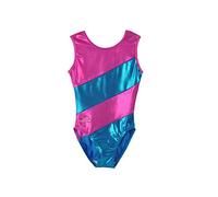 Obersee Girls Gymnastics Leotards One-Piece Athletic Activewear Girl's Dance Outfit Girls' & Women's Sizes - Pink Diagonal | CS Child (4-6 years) | O3GL008CS