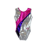 Obersee Girls' O3GL057CXXS Gymnastics Leotard, Silver Curve, CXXS Child (2-3 years)