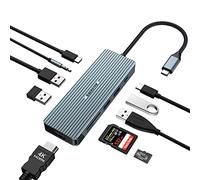 OBERSTER 10 in 1 USB C HUB Docking Station, Dual Monitor 4K HDMI, PD 100W, 2 USB 3.0, 2 USB 2.0, USB C, Audio, SD/TF, Compatible with MacBook Pro/Air, Surface Pro/Go And Type C Devices