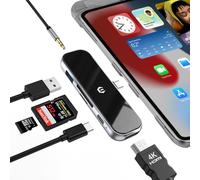 OBERSTER 6-in-1 USB C Hub Adapter USB C Docking, 4K HDMI, PD 100W, USB 3.0, 3.5mm Headphone Jack, SD/TF Slots - Compatible with Mac, Laptop, and More