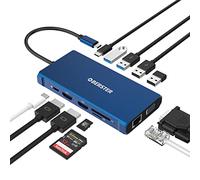 OBERSTER Laptop Docking Station USB C Hub Dual HDMI Adapter, 12 in 1 Triple Display Thunderbolt 3 Docking Station with 2 HDMI 4K, VGA, Ethernet, 100W PD, USB-C, 4 USB, SD/TF for HP/Lenovo/MacBook Pro