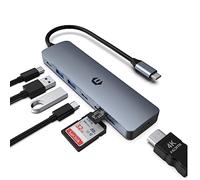 OBERSTER USB C HUB, 7-in-1 Laptop Docking Station with USB C 3.0 Data Port, 2 USB 3.0, 4K HDMI, 100W PD, SD/TF Card Reader, Compatible with MacBook, MacBook Pro, iPad Pro