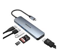 OBERSTER USB C Multiport Dongle, 6 in 1 USB C to USB Adapter with 4K HDMI, 3 x USB 3.0, SD/TF Card Slot Compatible with Windows, Linux, Chrome OS Systems and a Variety of Type C Devices
