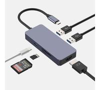 OBERSTER USB HUB, USB 3.0 HUB, 6 in 1 USB C Docking Station with 2*USB 3.0, 4K HDMI, 100W PD, SD/TF Card Readers with Laptop, Laptop, Notebook PC, Tablets, Chrome OS Systems