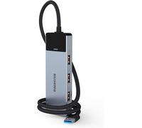 OBERSTER USB HUB, USB Docking, USB 3.2 HUB 5GBPS, Ultra Slim Portable Data Hub, 4 in 1 USB HUB with 4 * USB 3.2 Compatible with Windows, macOS, Linux, Chrome OS Systems(Aluminium)