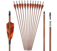 Obert 12pcs Archery 30 inch Carbon Arrows Spine 400 with 4" Feathers Fletching & Removable Tips Hunting Arrows for Compound and Recurve Bow