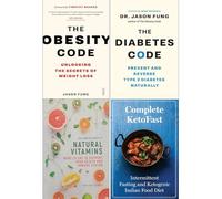 Obesity code, diabetes code, natural vitamins, complete ketofast 4 books collection set