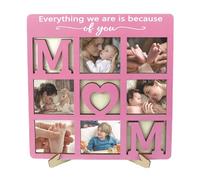 Obesntln Mother's Day Photo Frame for Dad Photo Frame Creative Photo Frame | Nine Square Grid Mom Photo Frame Wooden Photo Frame for Dad Wall Art Frame Collage