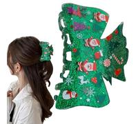 Obesntln Santa Claus Hair Clip,Comfortable Hair Clips with Christmas Elements - Hair Claws Long-Lasting Hair Accessories for Family Friends Children