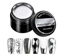 Obesntln Silver Gel Nail Polish,7ml Silver Metal Nail Polish - Manicure Accessories Nail Polish, High Glossy Metal Painting Gel with Reflective Effect for Women