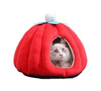 Obesntln Warm Pet Cave, Cute Halloween Pumpkin Cat House, Large Dog House Soft Pet Bed Tent Pumpkin Shaped Cat Cave Bed for Indoor Cats Puppy