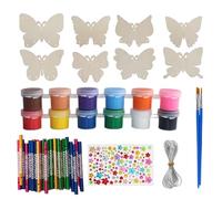 Obesntln Wooden Wind Chimes for Wind Chimes Making Kit,Handmade Butterfly Painted Wind Chime Pendant Set | Painting Hedgehog Pendant Set Made in