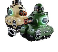 OBEST 2 Pack Remote Control Infrared Battle Tanks Set with Repair Station, RC Bumper Cars with Light & Music, Rechargeable Battery, No Bullets Needed, Boys Girls Chirstmas Birthday Present
