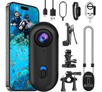 OBEST Action Camera 4K 360 Motorcycle Helmet Cam, Mini Bodycam POV Cam, Magnetic Saw Vlog Camera, Underwater 30m Waterproof WiFi Action Camera 120°Wide Angle, Multifunction Bike Body Cam